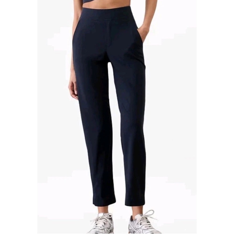 Athleta Black Brooklyn Ankle Pants Size 6 Women Stretch Travel Commuter Wicking - Picture 2 of 12